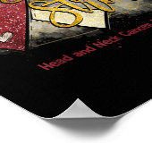 Bourgondische lint dappere en sterke hoofd nekkank poster (Hoek)