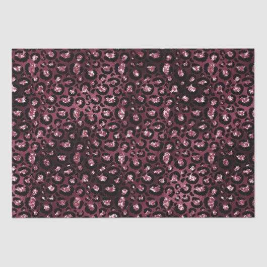 Bourgondische luipaard print glitter tissuepapier (Voorkant)