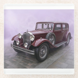 Bourgondische luxe sedan uit de jaren 30 glazen onderzetter