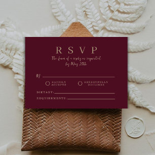 Bourgondische luxe trouw RSVP antwoordkaarten Kaartje