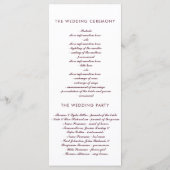 Bourgondische marine en gouden bloemen bruiloft pr programma (Achterkant)