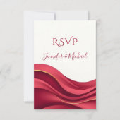 Bourgondische Moderne Bruiloft  RSVP Kaartje (Voorkant)