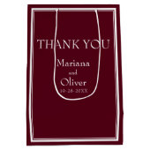 Bourgondische moderne minimalistische grens medium cadeauzakje (Achterkant)