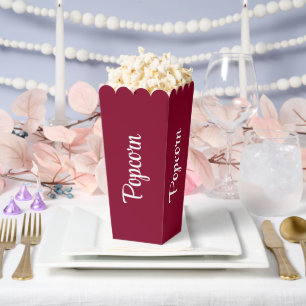 Bourgondische moderne popcorn bedankdoosjes