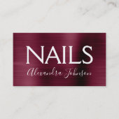 Bourgondische Paarse geborstelde metalen nagelsalo Visitekaartje (Voorkant)