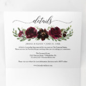 Bourgondische pompoen herfst bruiloft drievoudige drieluik uitnodiging (Binnenzijde eerst)