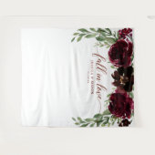 Bourgondische Pompoen Herfstliefde Fotobooth Achte Wandkleed (Voorkant (horizontaal))