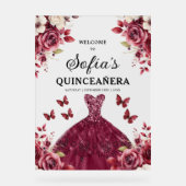 Bourgondische prinses Quinceañera Verjaardag Welko Acryl Bord (Voorkant)