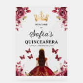 Bourgondische prinses Quinceañera Verjaardag Welko Acryl Bord (Voorkant)