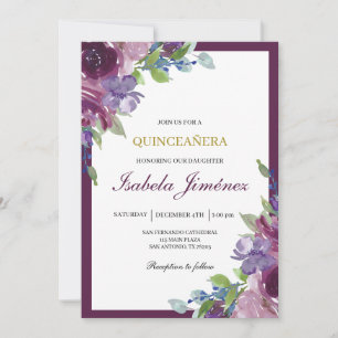 Bourgondische quinceañera uitnodiging