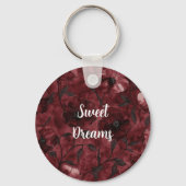 Bourgondische rode bloemen sleutelhanger (Voorkant)