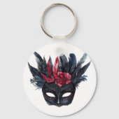 Bourgondische rode bloemen sleutelhanger (Achterkant)