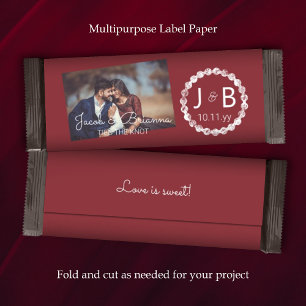 Bourgondische rode bruiloft Snoep Bar Wrapper met