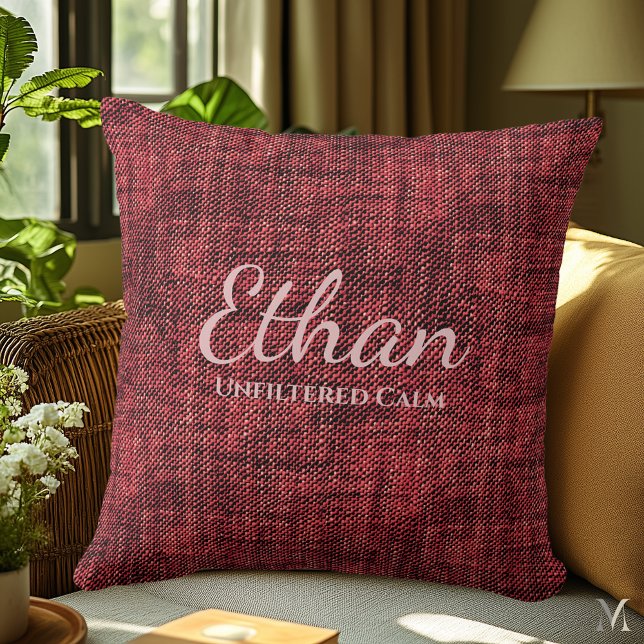 Bourgondische rode denim textuur | Aangepaste rust Kussen (Creator heeft geüpload)