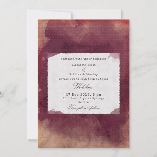 Bourgondische rode wijn rustieke wijngaard bruilo kaart (Voorkant)