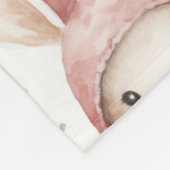 Bourgondische rode witte konijnen fleece deken (Hoek)