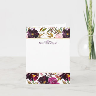Bourgondische Roos Waterverf Bloemenprint Frame Notitiekaartje