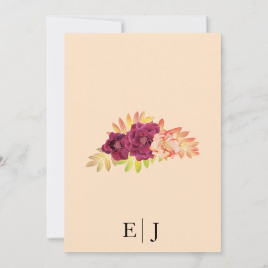 Bourgondische Rozen Boho Fotobruiloft Save the Dat Save The Date (Achterkant)