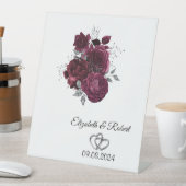 Bourgondische Rozen bruiloft Reclamebord Met Voetstuk (Insitu)