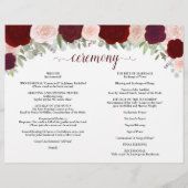 Bourgondische Rozen DIY Vouw Katholiek Trouwprogra (Achterkant)