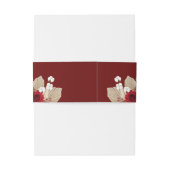 Bourgondische Rozen met Pine Cone Bruiloft Uitnodigingen Wikkel (Achterkant Voorbeeld)