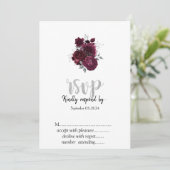 Bourgondische Rozen RSVP Kaart (Staand voorkant)