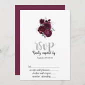 Bourgondische Rozen RSVP Kaart (Voorkant / Achterkant)