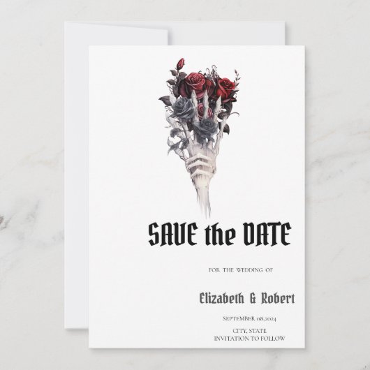 Bourgondische Rozen sparen de datum Save The Date (Voorkant)