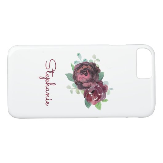 Bourgondische Rozen  Waterverf Case-Mate iPhone Case (Achterkant (Horizontaal))