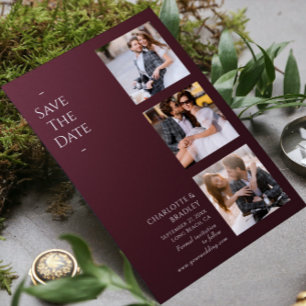Bourgondische vier foto's trouwcollage save the date
