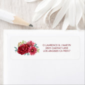 Bourgondische Waterverf Bloemen Etiket (Insitu)