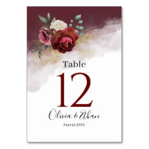 Bourgondische Waterverf Blooms Gold Glitter