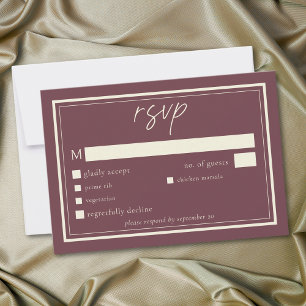 Bourgondische wijn minimalistische kader trouw RSVP kaartje
