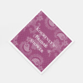 Bourgondische wijn witte kant bloemrijke bruidsdou servet (Hoek)