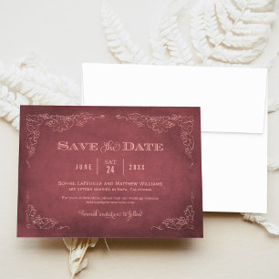 Bourgondische wijnstok wijngaard bruiloft save the date