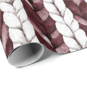 Bourgondische witte strepen Kerstmis Cadeaupapier (Rol Hoek)