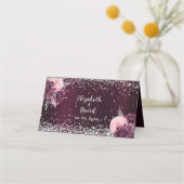 Bourgondische zilveren bloemen bruiloft (Voorkant)