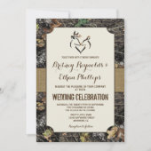 Bourlap + Chasse aux cerfs Invitations de mariage  (Devant)