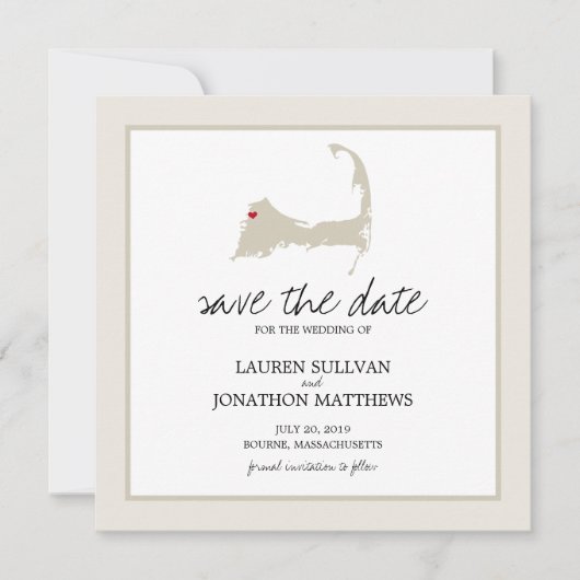Bourne Cape Cod Wedding Save the Date (Voorkant)