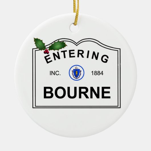 Bourne MA Keramisch Ornament (Voorkant)