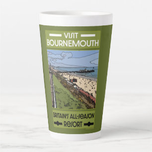 Bournemouth Retro Seaside Latte Mok