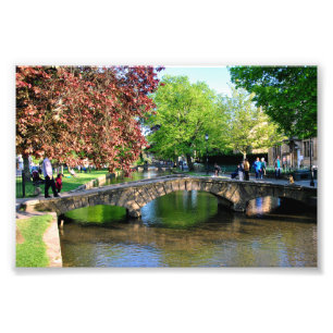Bourton op de waterkrammen Engeland Foto Afdruk