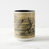 Boussole Nautique vintage Belle Mug de café (Centre)