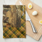 Bout d'écossais de la serviette de thé de peinture (Quart Plié)