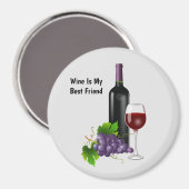 Bouteille à vin Animée avec aimant en verre (Recto/Verso)