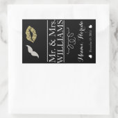 Bouteille à vin de mariage étiquette lèvres centre (Sac)