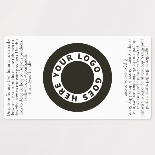 Bouteille blanche imperméable Étiquette avec logo (Design 1)