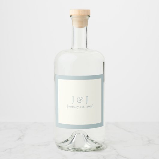 Bouteille bleu Dusty Étiquette V1 (Devant)