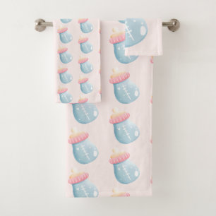 Bouteille Bleu & Rose Bébé Motif mignon