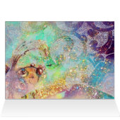 BOUTEILLE BLEUE EN PARKLES OR VERT TURQUOISE (Intérieur Horizontal (Haut))